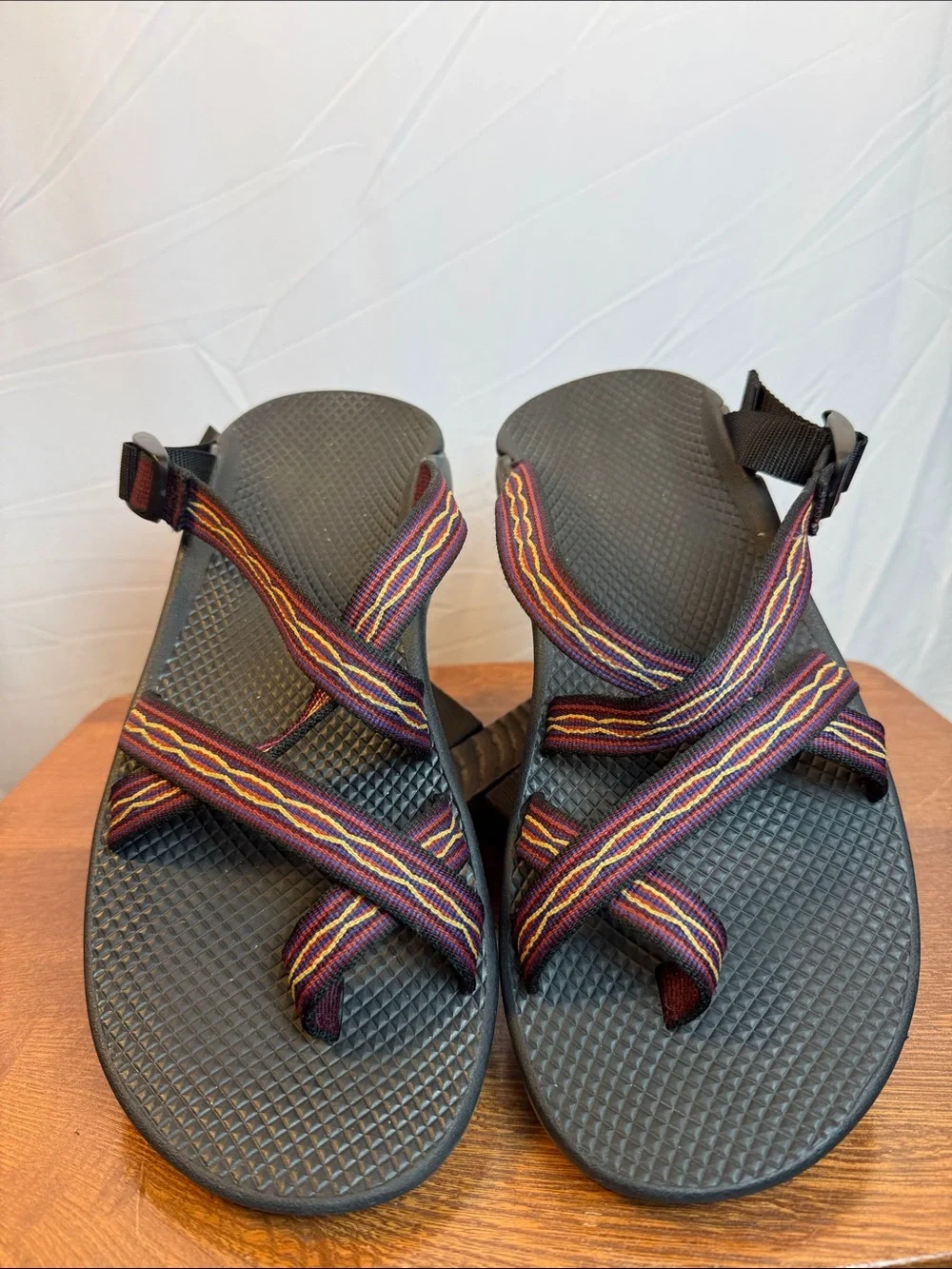 Chaco Men’s Black Original Sole Sandals with Multicolor Straps